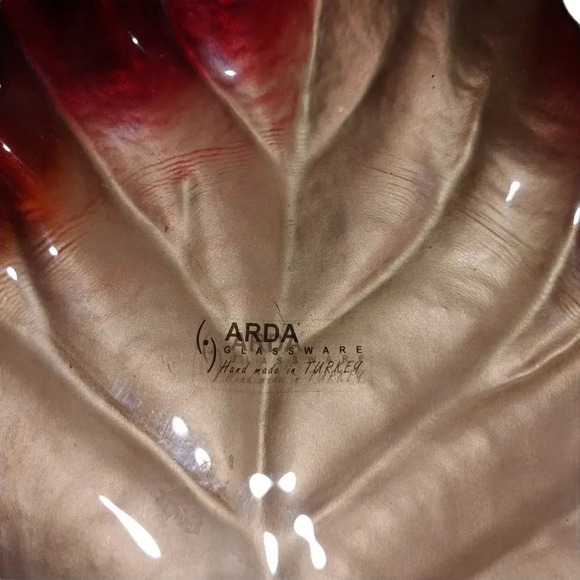 Handmade Arda Glassware Autumn Leaf Platter - Picture 4 of 6